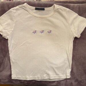 Brandy Melville Tee Shirt Top with Butterflies
